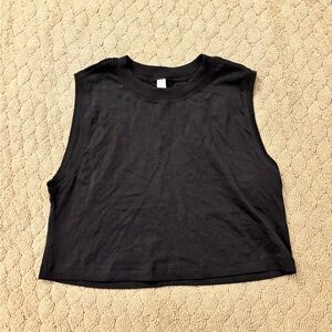 Lululemon Athletica Black Boxy Crop Muscle Tee